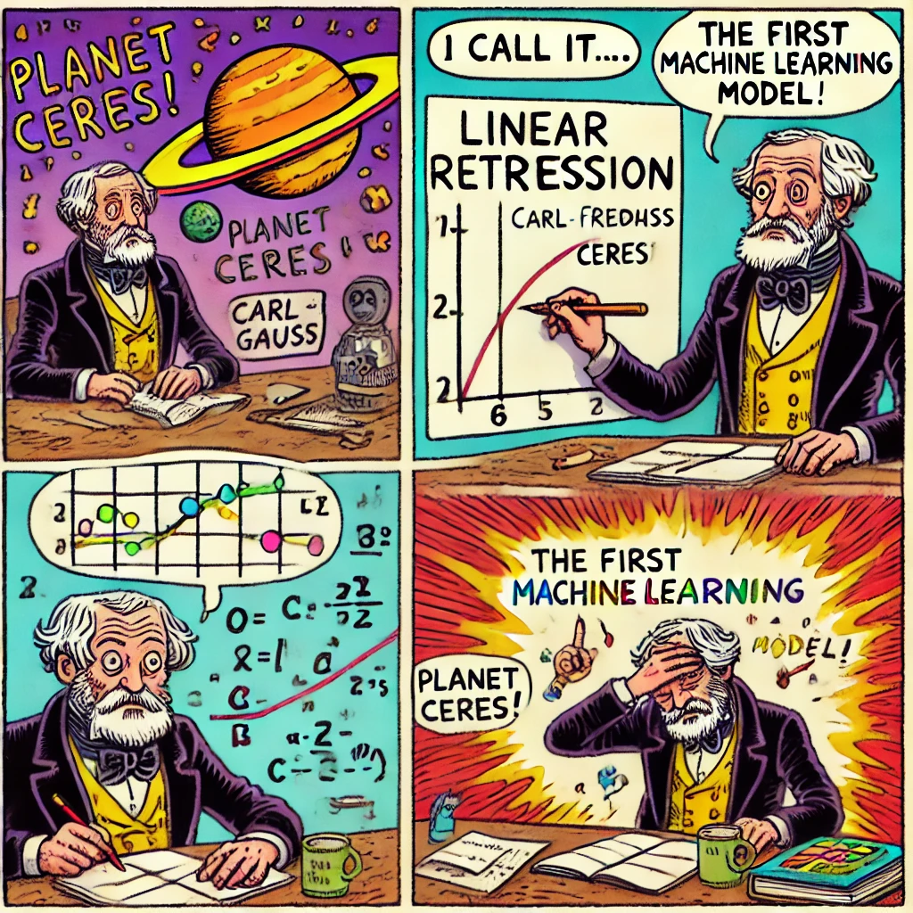 Illustration of Gauss's work on predicting Ceres's orbit